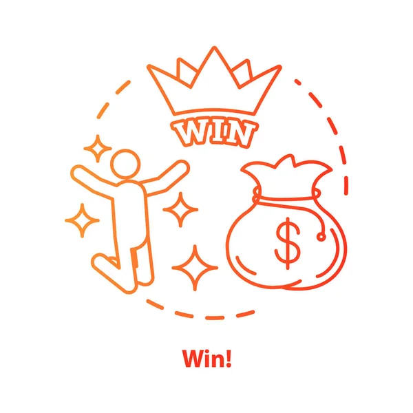 Win concept icon. Jackpot, success idea thin line illustration. — Stock Vector