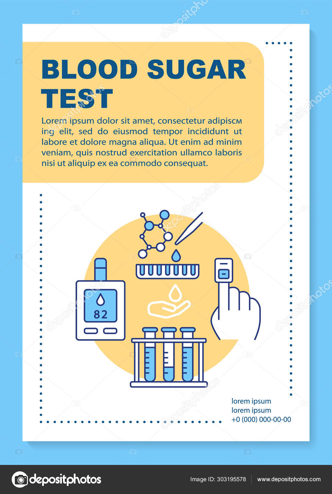 blood sugar test brochure template layout flyer leaflet diabetes brochure template