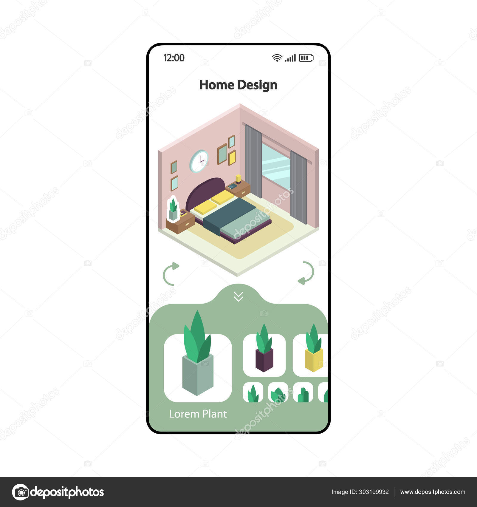 Home Design And Remodeling App Smartphone Interface Vector