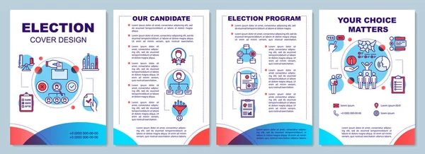 Eleição layout modelo brochura. Candidato e programa de votação . —  Vetores de Stock