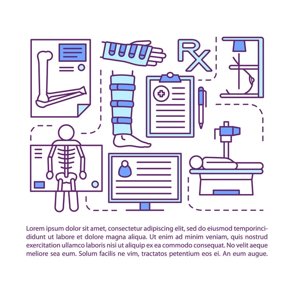 Modelo de vetor de página de artigo de exame de raios X. Roentgen. Radiol —  Vetores de Stock