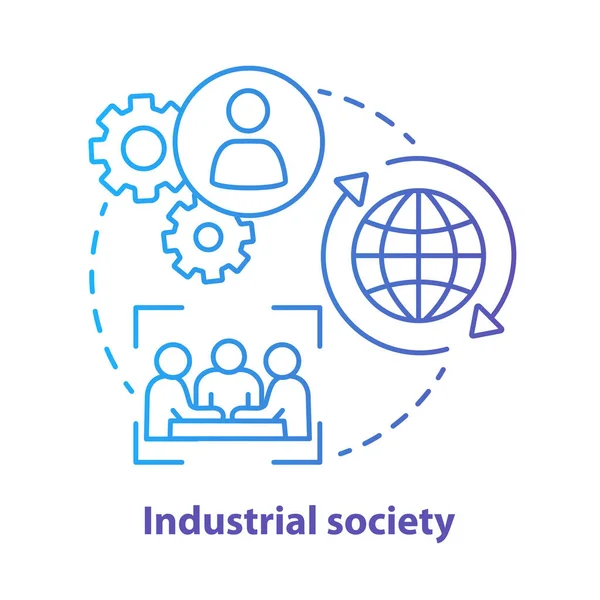 Industrial society blue concept icon. Mass production technology