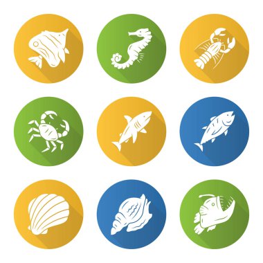 deniz hayvanı handdrawn simgesi 
