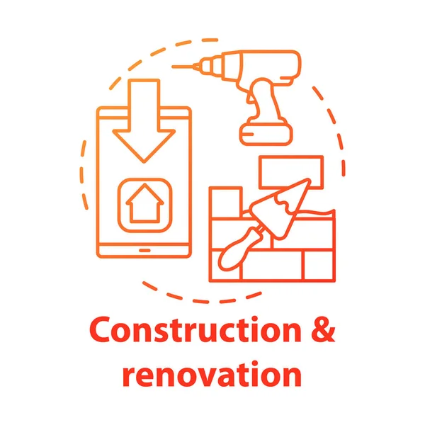 Ícone de conceito de serviço de construção e renovação. Residencial re —  Vetores de Stock
