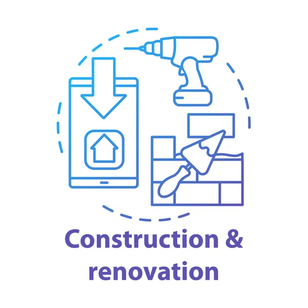 Construção de edifícios e ícone conceito de renovação. Residencial r —  Vetores de Stock