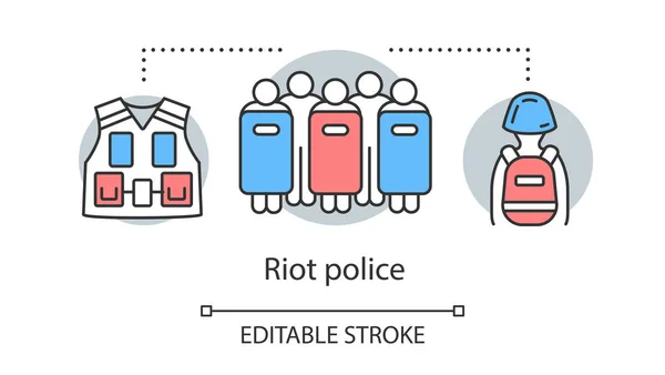Riot police concept icon. Civil unrest control, rebellion suppre — Stock Vector