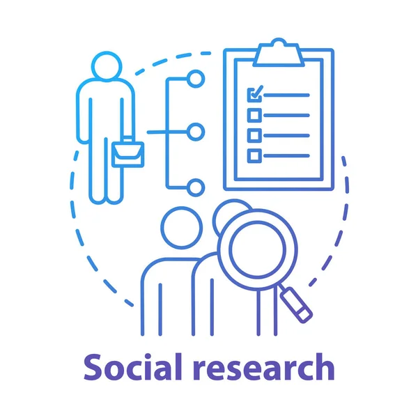 Ikona koncepcji badań społecznych. Idea socjologii cienka linia ilustrat — Wektor stockowy