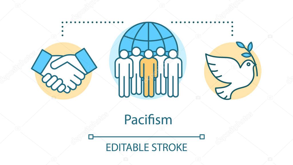 Pacifism concept icon. Nonviolent resistance, militarism opposit