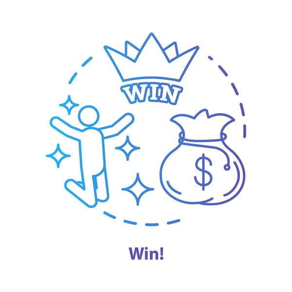 Win concept icon. Jackpot, success idea thin line illustration. — Stock Vector