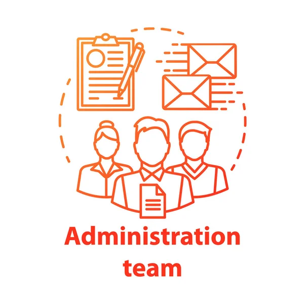 Icona del concetto di team di amministrazione. Organizzazione dipartimento idea t — Vettoriale Stock