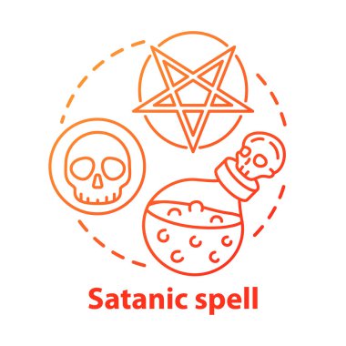 Satanik büyü kavram simgesi. Ezoterik ve simya fikri ince çizgi