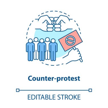 Karşı protesto kavramı simgesi. Kamu gösteri, anlaşmazlık