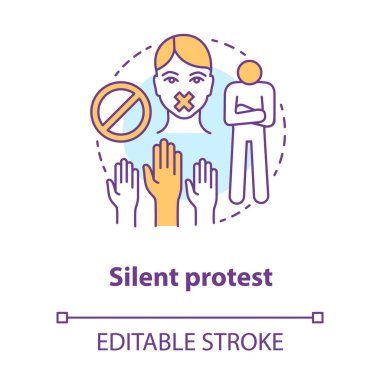Sessiz protesto harf vektör illüstrasyon 