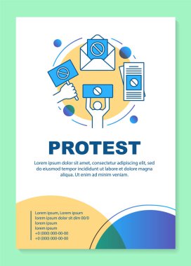 Political protest poster template layout. Public demonstration b