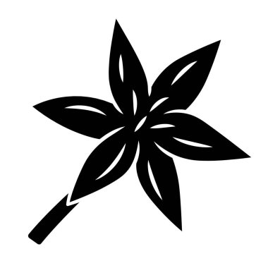 Ortak yıldız lily glyph simgesi. Çiçek açan kır çiçeği. Bahar çiçeği. Toksikoscordion fremontii. Çayır deathcamas çiçek. Yıldız zigadene. Siluet sembolü. Negatif boşluk. Vektör izole illüstrasyon