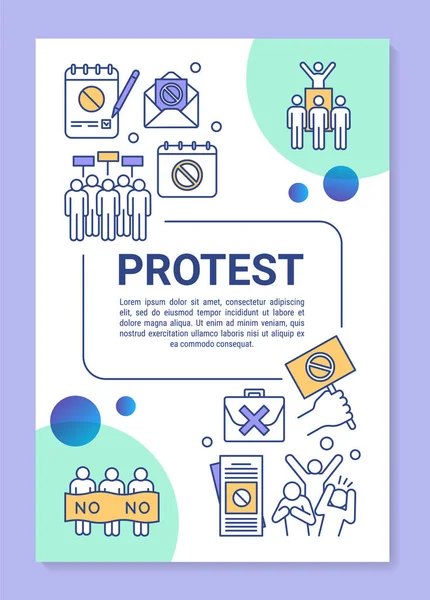 Government protest poster template layout. Public resistance ban — Stock vektor