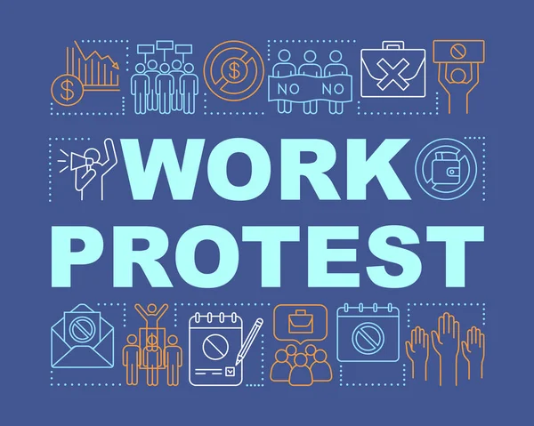 Work protest word concepts banner. Union strike presentation, we — стоковий вектор