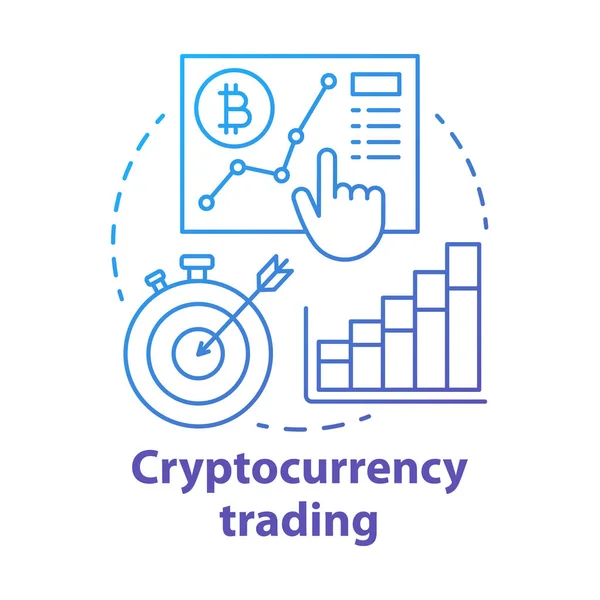 Das Blaue Symbol Für Den Handel Mit Kryptowährungen Preisbewegungen Idee — Stockvektor
