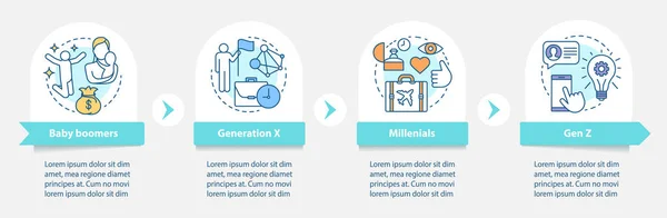 Plantilla Infografía Vectorial Generación Los Baby Boomers Elementos Diseño Presentación — Archivo Imágenes Vectoriales