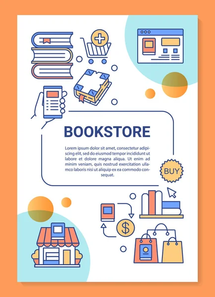 Layout Modelo Cartaz Loja Ebook Compra Livros Virtuais Serviço Digital — Vetor de Stock