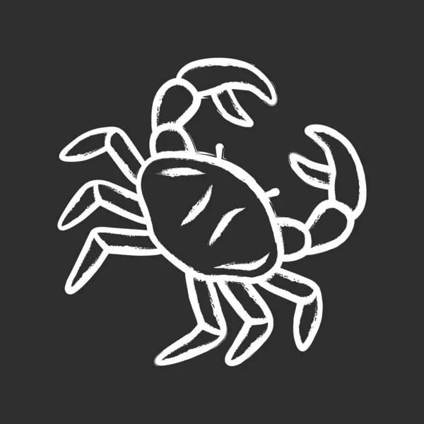 Значок Крабового Мела Плавание Морских Животных Клешнями Знак Зодиака Подводное — стоковый вектор