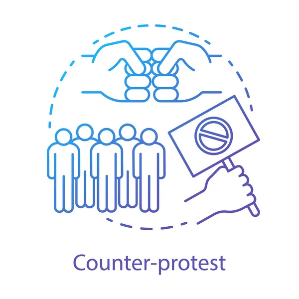 Ikonen För Counter Protestkonceptet Offentlig Demonstration Oenighet Manifestation Idé Tunna — Stock vektor