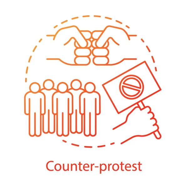 Ikonen För Counter Protestkonceptet Offentlig Konfrontation Oenighet Manifestation Idé Tunna — Stock vektor