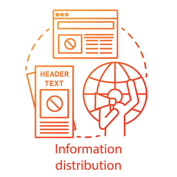 Ícone Conceito Distribuição Informações Resistência Não Violenta Propaganda Espalhar Ideia — Vetor de Stock