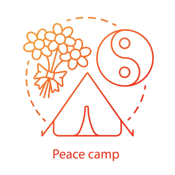 Ikona Koncepcji Obozu Pokoju Anty Wojna Protest Hippie Movement Pacyfizm — Wektor stockowy