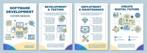 Software Development Brochure Template Testing Maintenance Flyer Booklet Leaflet Print — Stock Vector