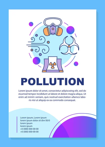 Plantilla de póster de contaminación atmosférica. Daños ambientales. Hecho. — Archivo Imágenes Vectoriales