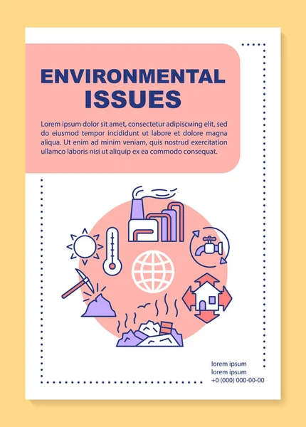 Розкладка шаблонів плакатів для екологічних питань. Екологічні проблеми — стоковий вектор