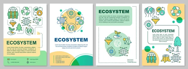 Ecosystem brochure template. Environmental conservation. Flyer, booklet, leaflet print, cover design with linear illustrations. Vector page layouts for magazines, annual reports, advertising posters — Stock Vector