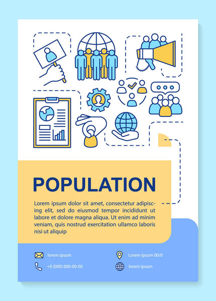 Макет шаблона плаката народонаселения. Высокая рождаемость. Баннер, книга
