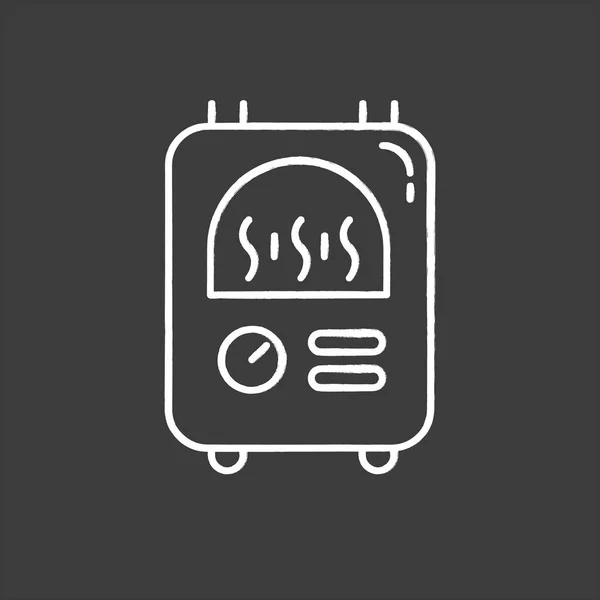 Icono central de tiza de calor. Regulación de temperatura, sistema de calefacción. Climatización de la habitación. Ilustración aislada de pizarra vectorial — Archivo Imágenes Vectoriales