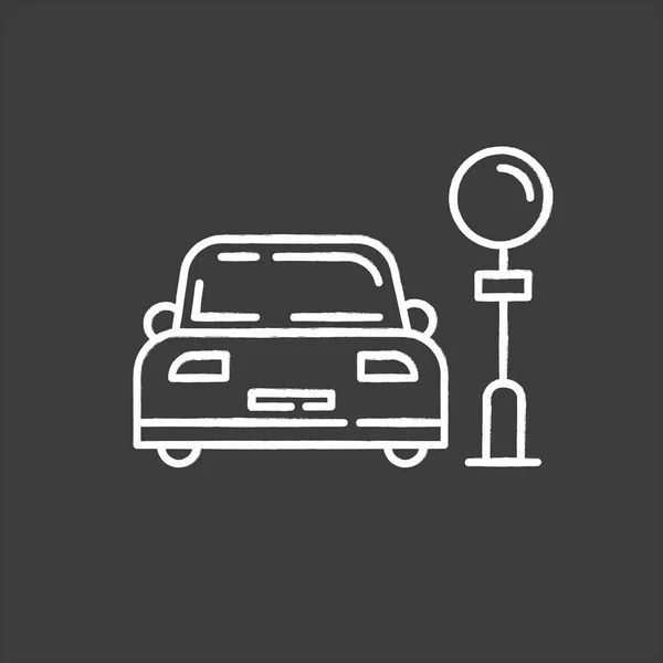 Αντιστοιχισμένο εικονίδιο με κιμωλία ζώνης στάθμευσης αυτοκινήτων. Αυτοκίνητο της πόλης, Χώρος. Περιοχή αυτοκινήτων του αστικού δρόμου. Απεικόνιση μεμονωμένου πίνακα διανυσματικών φορέων — Διανυσματικό Αρχείο