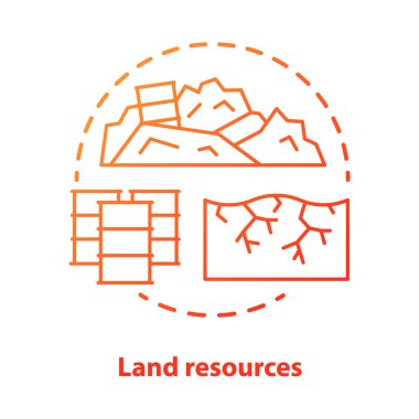 Land resources concept icon. Natural minerals usage idea thin line illustration in blue. Soil pollution and erosion, ecological disaster. Nature contamination. Vector isolated outline drawing clipart