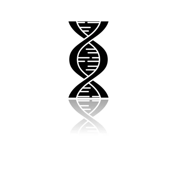 Biophysik Schatten schwarze Glyphen-Symbol. Genetikforschung. dna helix Molekülstruktur. Genom-wissenschaftliche Studien. Gentechnik. Chromosomen-Gen. isolierte Vektorabbildung — Stockvektor