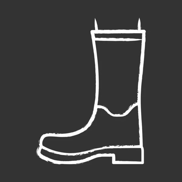 Mulheres wellies giz ícone. Botas de borracha para o outono, estação chuvosa primavera. Design de calçado unissex. Wellingtons, modernos sapatos confortáveis. Moda masculina e feminina. Ilustração de quadro vetorial isolado — Vetor de Stock