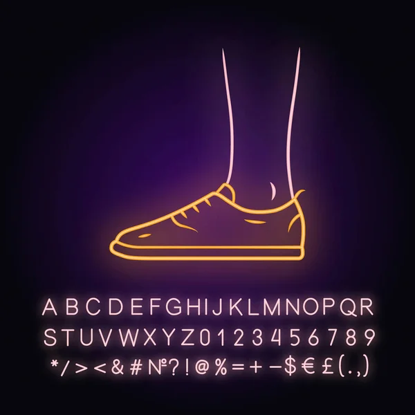 Neon ışıklı spor ayakkabıları ikonu. Kadınlar ve erkekler şık ayakkabı tasarımları yapar.. — Stok Vektör