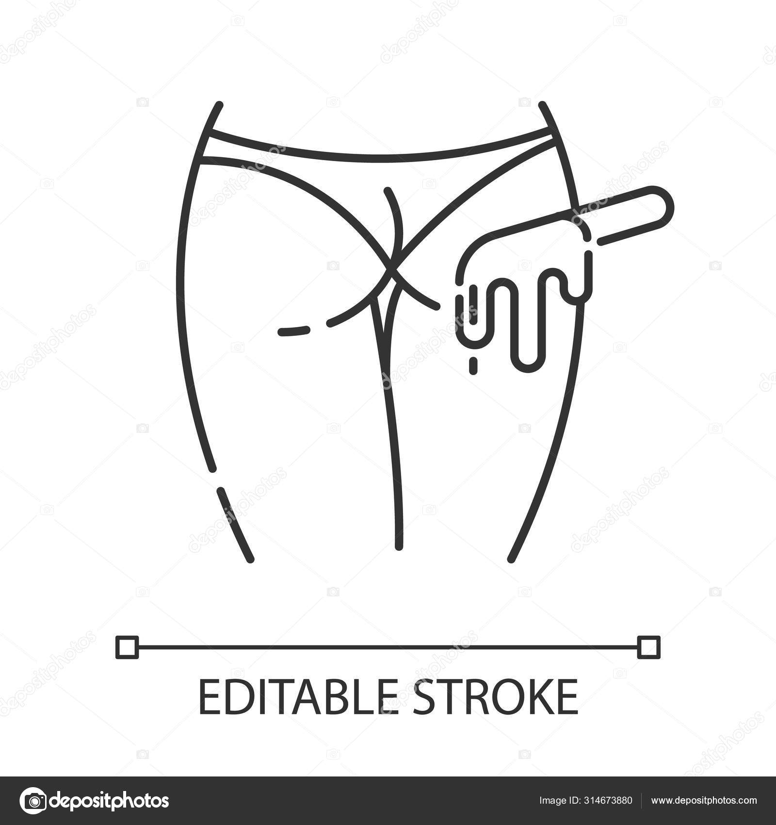 Buttocks Waxing Linear Icon Female Butt Hair Removal Procedure