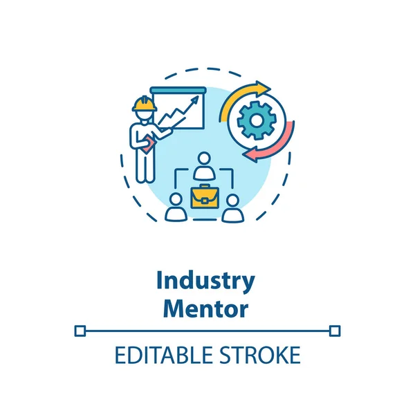 Begrippenpictogram Industrie Mentor Professionele Mentorschap Begeleiding Idee Dunne Lijn Illustratie — Stockfoto