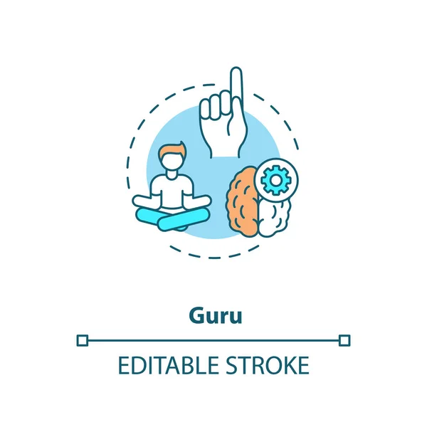 Guru Konceptikon Professionell Mentor Erfaren Specialist Idé Tunn Linje Illustration — Stockfoto