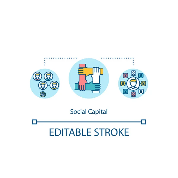 Icono Del Concepto Capital Social Tutoría Grupo Idea Unión Ilustración — Foto de Stock