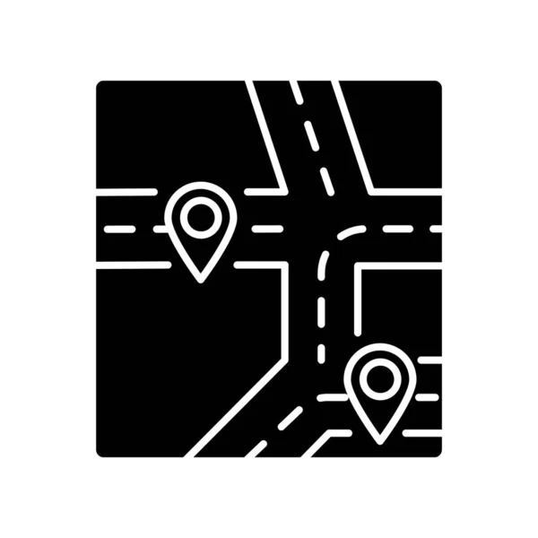 Gps Map Black Glyph Icon Global Positioning System Modern Navigation — Stock Photo, Image