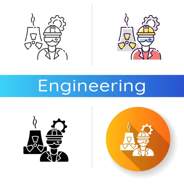 원자력 엔지니어 아이콘 공장에서 생산되고 있습니다 직원이죠 전문가 노동자 Rgb — 스톡 사진