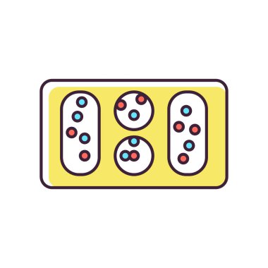 Mancala RGB renk simgesi. Antika rekabetçi strateji oyunu, antik eğlence aktiviteleri. Parçalı ve delikli oyun alanı izole vektör illüstrasyonu