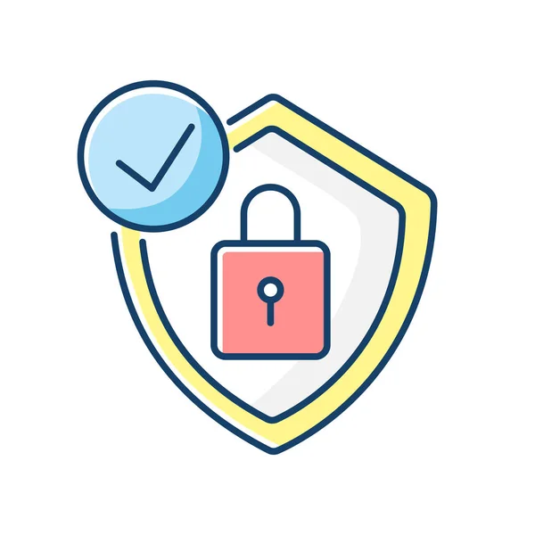 Antivirus Rgb Színes Ikon Digitális Titkosítás Személyes Adatok Védelme Lakat — Stock Vector