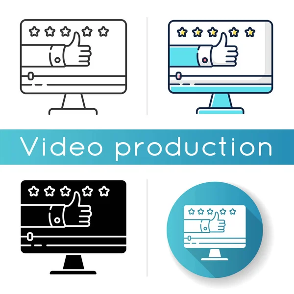 Vittnesmål Video Ikon Produktrecension Digital Marknadsföring Innehåll Kommentar Varor Köp — Stock vektor