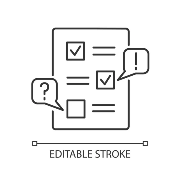 Editar Píxeles Icono Lineal Perfecto Lista Verificación Para Borrador Examinar — Vector de stock